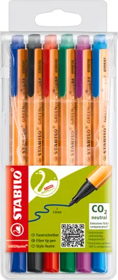 Produktbild von STABILO Umweltfreundlicher Filzschreiber - GREENpoint - 6er Pack - 6 verschiedene Farben
