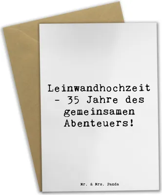 Produktbild von Mr. & Mrs. Panda Glückwunschkarte Spruch 35. Hochzeitstag Leinwandhochzeit - Weiß - Geschenk, Liebe, Hochtzeit, osterkarten, Ehe, einladungskarten, weihnachtskarten