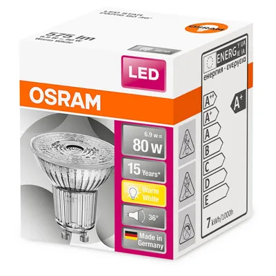 Produktbild von Osram STAR, 6,9 W, 80 W, GU10, 575 lm, 15000 h, Warmweiß