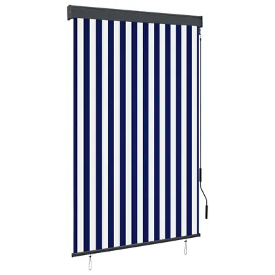 Produktbild von The Living Store Außenrollo 120 x 250 cm Blau und Weiß