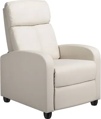 Produktbild von Yaheetech Relaxsessel Fernsehsessel Ruhesessel Liegesessel mit Liege-Funktion Polstersessel Kunstleder verstellbar Einzelliegesessel Wohnzimmer Schlafzimmer Heimkino Beige