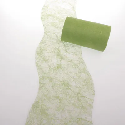 Tafelband, golvend, olijfgroen, 12,5 cm x 25 m