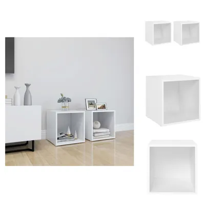 Produktbild von vidaXL TV-Schränke 2 Stk. Weiß 37x35x37 cm Holzwerkstoff -  TV-Möbel