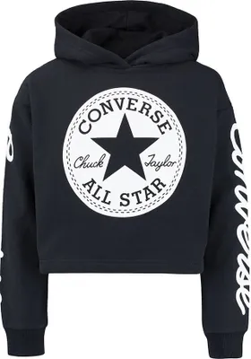 Produktbild von Converse Kids Chuck Patch Crop Kapuzenpullover Schwarz 5-6 Years Schwarz 5-6 Years