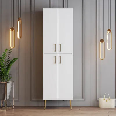 Produktbild von Skye Decor, Berlin A - White, Gold, Schuhschränke, Weiß, 60 x 202 x 35 cm
