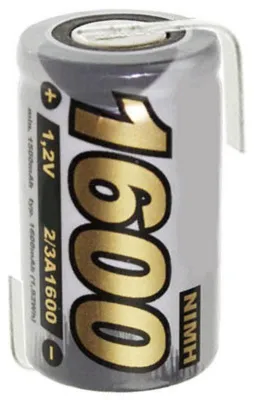 Produktbild von NiMH Akku 2/3A 1600mAh NiMH Akku mit Lötfahne in Z-Form