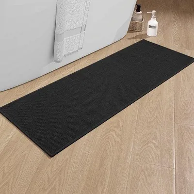 Obrázek produktu pro Unyqoos® Černá protiskluzová koupelnová rohož do vany a sprchy, 43 x 120 cm, omyvatelná a bezpečná