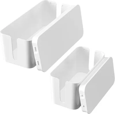 Produktbild von Famanu Kabelmanagementbox Set aus 2 Kunststoffboxen - Weiß