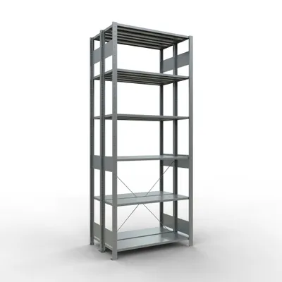 Produktbild von Stecks.Doppelgrundregal Typ 150 - 2500x1000x2x300 mm verz.2x6 Böden