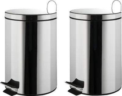Produktbild von Kosmetikeimer - Edelstahl - mit Kunststoffeinsatz - 12 Liter - 2er Set