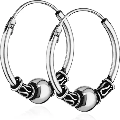 Produktbild von Paar 925 Sterling Silber Keltische Celtic Gothic Creolen Massiv 18mm 7259