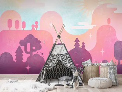 Produktbild von Vlies Fototapete Natur 350x256 cm Tapeten Wandtapete XXL Kinderzimmer Botanik Bäume für Kinder Wald e-A-0133-a-a