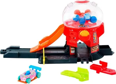 Produktbild von Hot Wheels City Spielset Süßigkeitenladen in der Stadt mit Die-Cast-Spielzeugauto im Maßstab 1:64, Track-Schnellstecksystem, Fahrzeug- & Schienen-Set, 3 Jahr(e), Kunststoff, Mehrfarbig