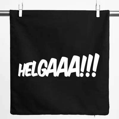 Produktbild von Huuraa Kissenbezug Helgaaa Schriftzug 40x40cm Black Baumwolle Dekokissenbezug Geschenkidee