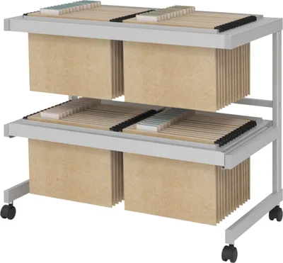 Produktbild von Bürowagen auf Rollen für Hängemappen, Stahl, 67x81x43 cm (H x B x T)