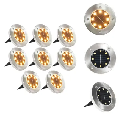 Zdjęcie produktu dla vidaXL Solarne lampy gruntowe 8 szt. LED ciepły biały - Oświetlenie zewnętrzne