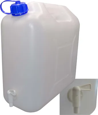 Zdjęcie produktu dla Kanister na wodę BENSON 20L na kemping i wakacje, zbiornik na wodę, kanister, pojemnik na wodę, bezwonny i bezpieczny dla żywności - z kranikiem spustowym