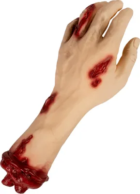 Produktbild von Abgehackte, blutige Hand mit Wunden für Halloween 25cm