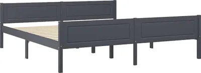 Produktbild von vidaXL Massivholzbett Kiefer Grau 180x200 cm