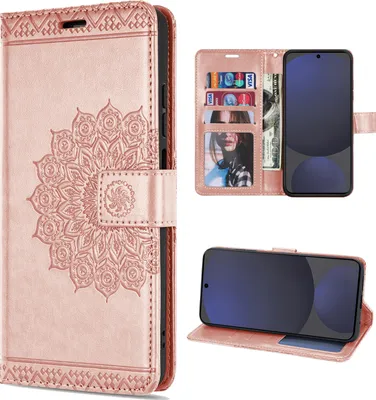 Produktbild von Handy Tasche für Samsung Galaxy S24 FE Hülle Handyhülle Klapphülle Wallet Case in Rosegold