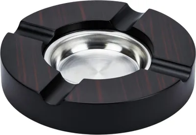 Produktbild von Hauser Zigarrenaschenbecher Ebony Finish mit 4 Ablagen, rund braun
