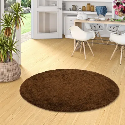 Produktbild von Hochflor Langflor Shaggy Teppich Aloha Braun Rund, Größe:150 cm Rund
