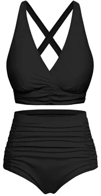 Productafbeelding van Tweedelig badpak voor dames met push-up effect en ruches