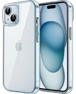 Zdjęcie produktu dla Etui ochronne do iPhone 15 (6,1 cala), odporne na wstrząsy, odporne na zarysowania, przezroczyste, niebieskie