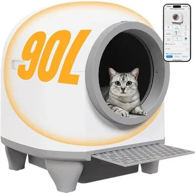Image de Bacs à litière automatiques dotés d'une technologie à capteur - Bacs à litière autonettoyants pour petits et grands animaux de compagnie - Bacs à litière hygiéniques et sans odeurs, sans frottement - Bacs à litière étanches avec système d'autonettoyage