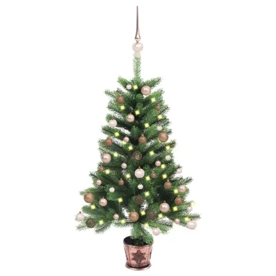 Produktbild von Maison Exclusive - Künstlicher Weihnachtsbaum mit Beleuchtung & Kugeln 65 cm Grün