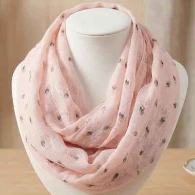 Obrázek produktu pro Elegantní růžový kruhový šátek AN-40433 s jemným vzorem KP40433