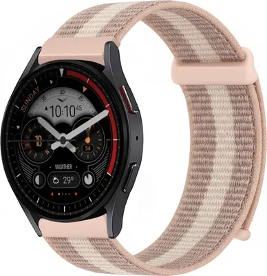 Produktbild von Smartwatch Armband für Samsung Galaxy Watch3 41mm Nylon Textil Band Ersatzband Wechselband Klettverschluss flexibel atmungsaktiv Rosa
