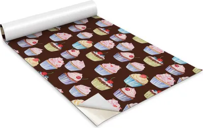 Zdjęcie produktu dla Folia samoprzylepna - Okleina meblowa - Dekoracyjna - Do mebli - Tapeta - Naklejka - Folia - Babeczki z kreskówek - 100 x 50 cm