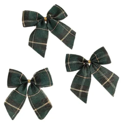 Produktbild von Weihnachtsschleifen mit Glöckchen Grün 20 Stück 7 x 7,5 cm