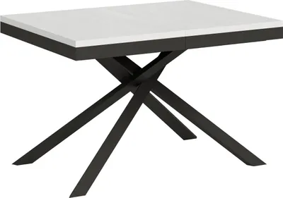 Produktbild von ITYHOME - Ausziehtisch 120/224x90 cm Karida Evolution Esche weiß Gestell und Füße Anthrazit