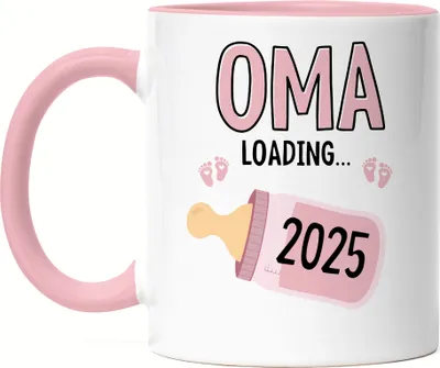 Produktbild von Oma Loading 2025 Tasse Rosa Geschenk Werdende Oma Babynews Mit Ladebalken Schwangerschaft Geschenkidee