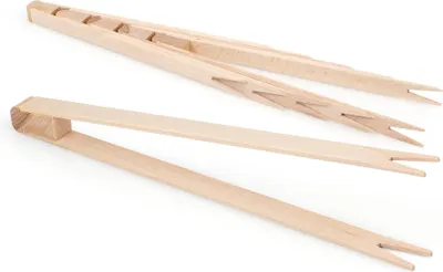 Image de Metrie | KLB26  Pince à barbecue en bois de hêtre à 2 dents, 26 cm | 20 pièces