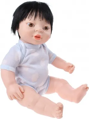 Produktbild von Berjuan Baby Doll Newborn With Romper Asian 38cm Boy
