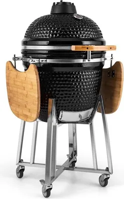 Image de Klarstein Kingsize Kamado Grill (barbecue en céramique, très large set d'accessoires : pierre à pizza, pierre déflecteur, 2 étages grill, rack pour les côtes de porc, etc.)