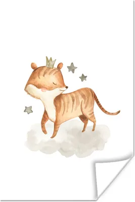 Produktbild von MuchoWow® Poster Fuchs - Tier - Sterne 20x30 cm - Papierdruck