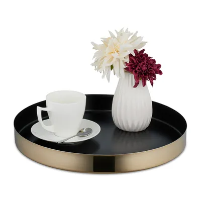 Image de relaxdays Plateau de service en acier inoxydable