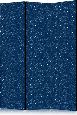 Produktbild von 3-teiliger Einseitiger Vlies Paravent - Cosmic Inspirations - Pattern with Stars and Constellations on a Dark Background 135x172 cm Muster f-C-10103-z-a