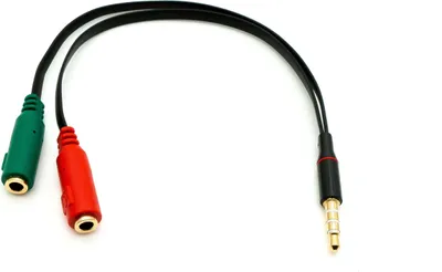 Produktbild von SYSTEM-S Audio Y Kabel 20 cm Stereo AUX Klinke 3,5 mm Stecker zu 2x Buchse flach Schwarz