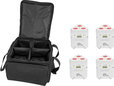 Produktbild von EUROLITE Set 4x AKKU TL-3 TCL weiß + SB-4 Soft-Bag (20000649)