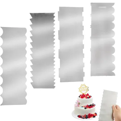 Immagine prodotto di Spatola per torte - Acciaio inossidabile - 22 x 8 cm - Argento - 4 pezzi