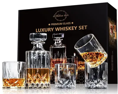 Productafbeelding van Elzusha - Whisky Decanteerset met 4 Glazen in Cadeauverpakking