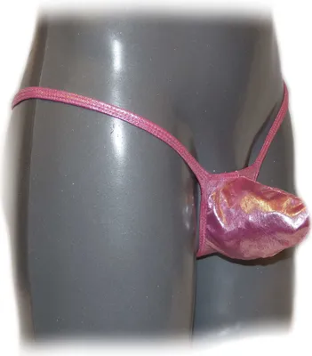 Produktbild von Herren String Tanga Rosa S-M aus Polyester-Elasthan-Mix mit geformtem Bulge Pouch