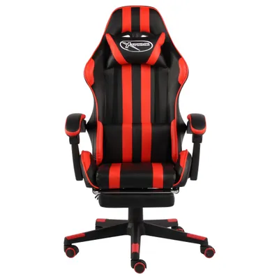 Immagine prodotto di vidaXL Sedia da gioco con poggiapiedi in ecopelle nera e rossa