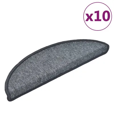 Obrázok produktu pre vidaXL Podložky na kroky 10 ks 56x17x3 cm Tmavo šedá polkruhová