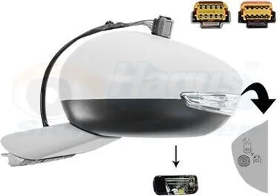 Produktbild von VAN WEZEL 4082825 Außenspiegel Seitenspiegel Links passend für PEUGEOT 508 SW I (8E) Konvex Beheizt Grundiert
